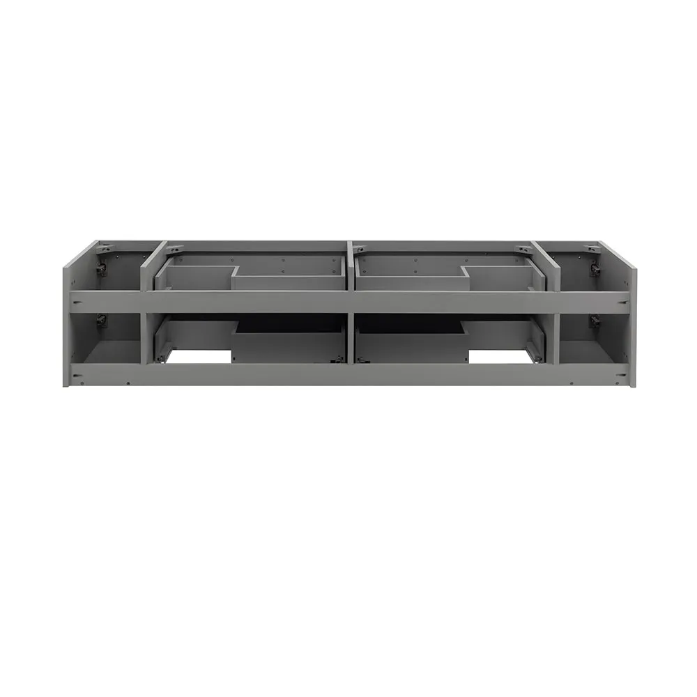 Fresca FCB6172GR-VSL Lucera 72" Gray Wall Hung Double Vessel Sink Modern Bathroom Cabinet