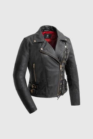 Gisele Women's Moto Style Leather Jacket (POS)