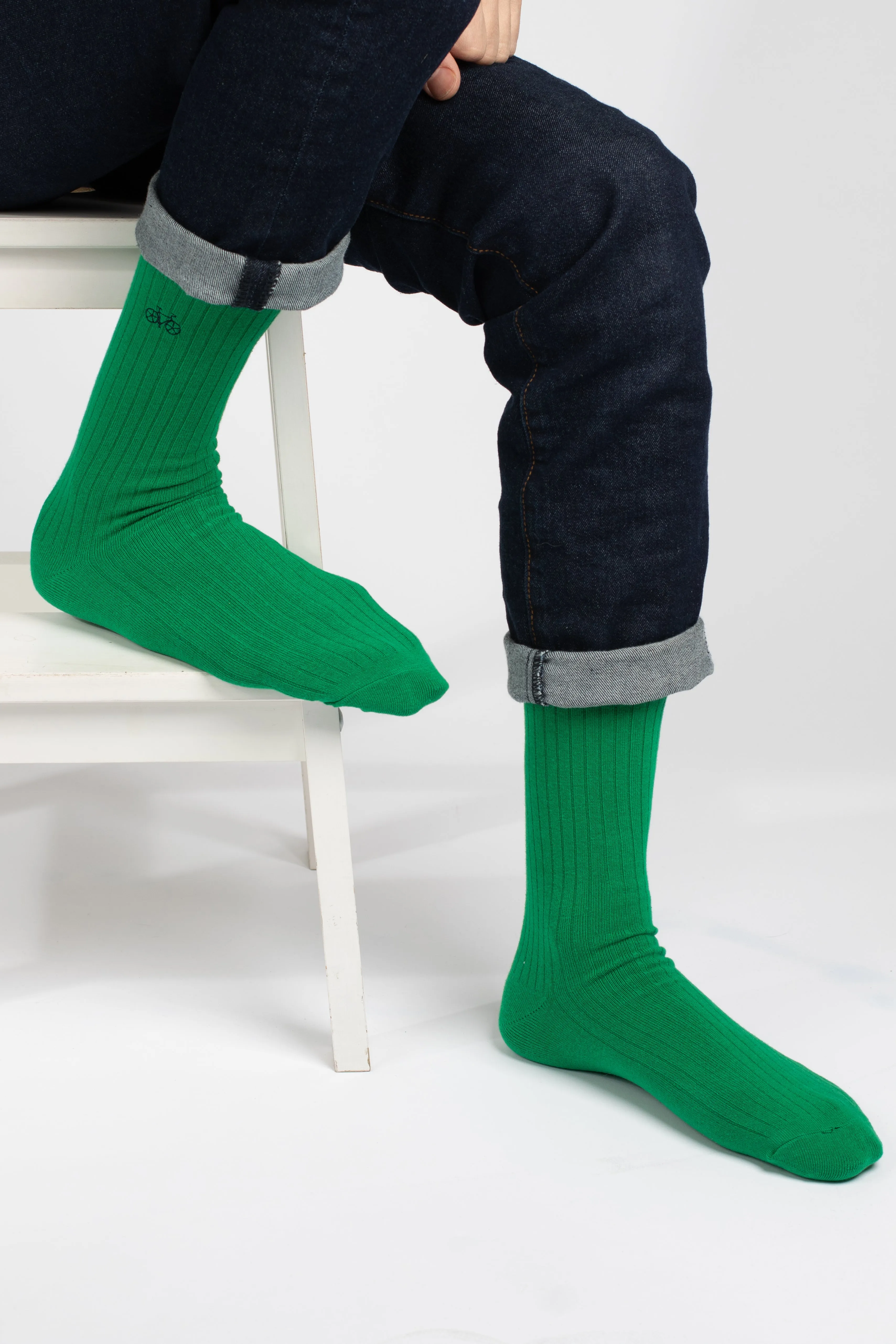 Green Rib Socks