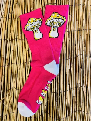 HAPPY HOUR SOCKS MUSHROOM HOT PINK