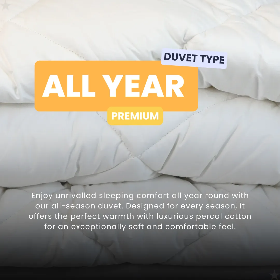 HappyDuvet Premium -Off White - All-Season Duvet - Percale Cotton