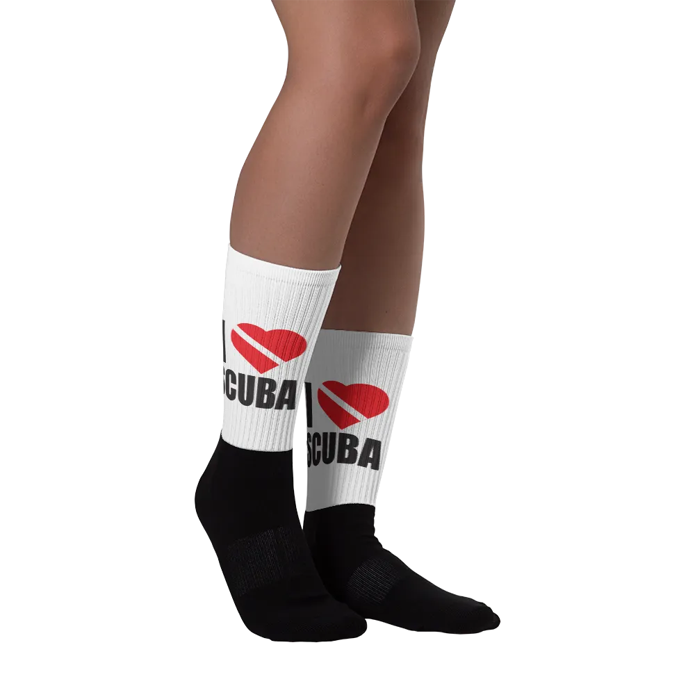 I Love Scuba Black foot socks