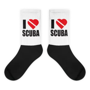 I Love Scuba Black foot socks