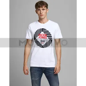 JJ White Printed Graphic Tee