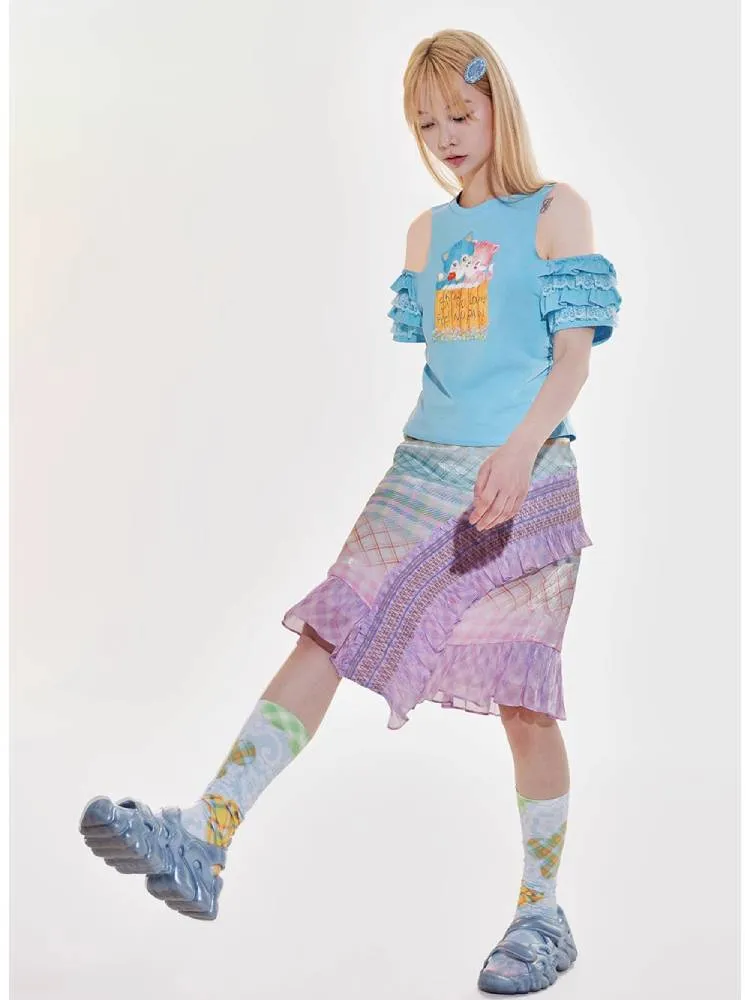 Lace pattern socks【s0000009522】