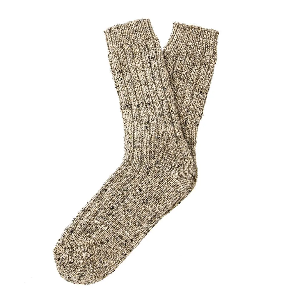 Ladies Bashful Beige Irish Wool Country Socks