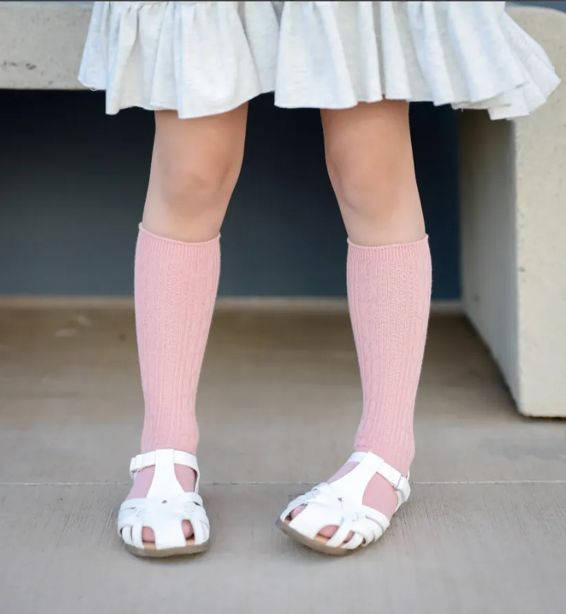 Little Stocking Co  | Knee High Cable Knit Socks 6 Pack ~ Basics & Neutrals
