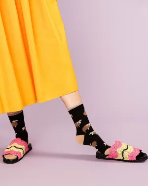 Mary Crew Socks - Black