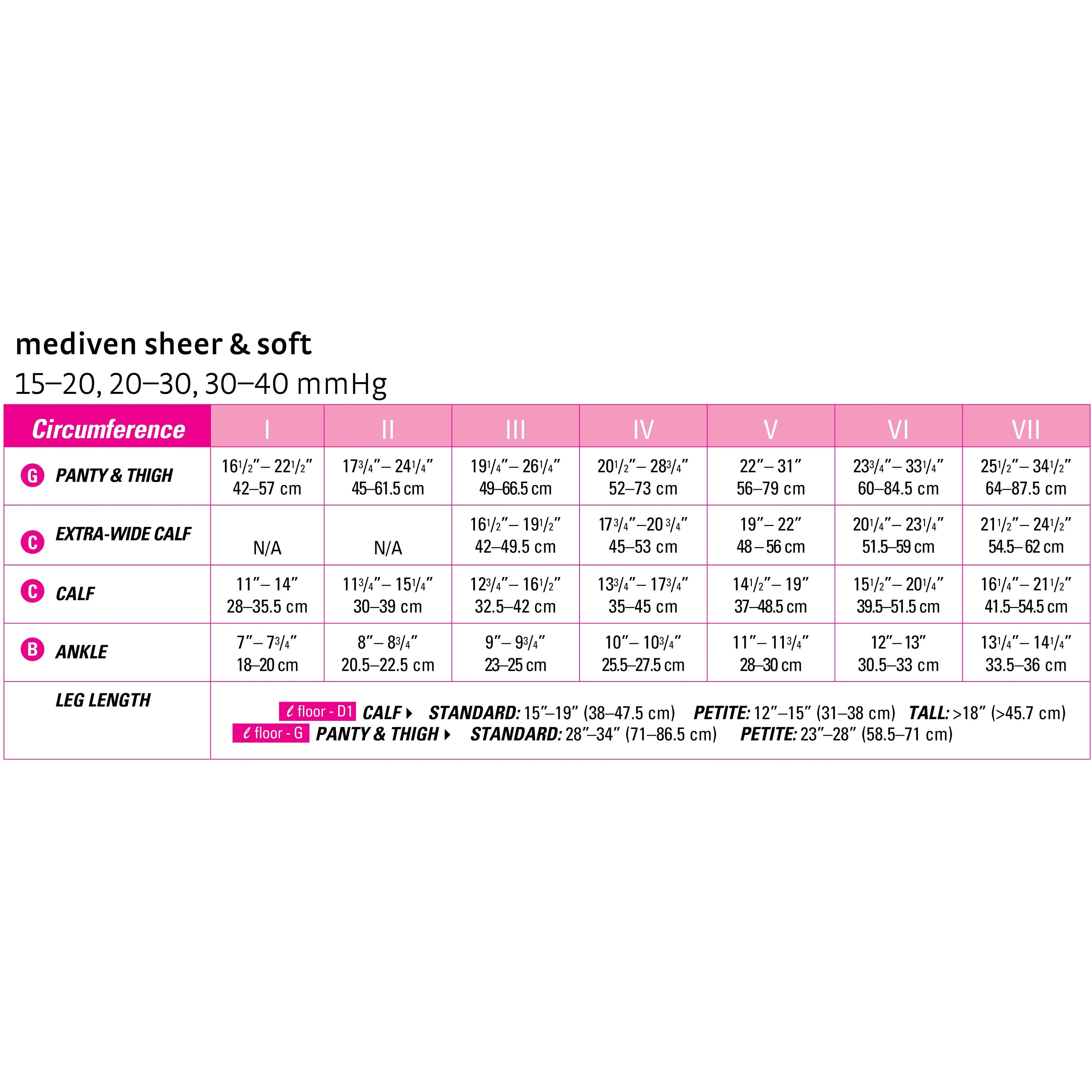 mediven sheer & soft 15-20 mmHg calf open toe standard