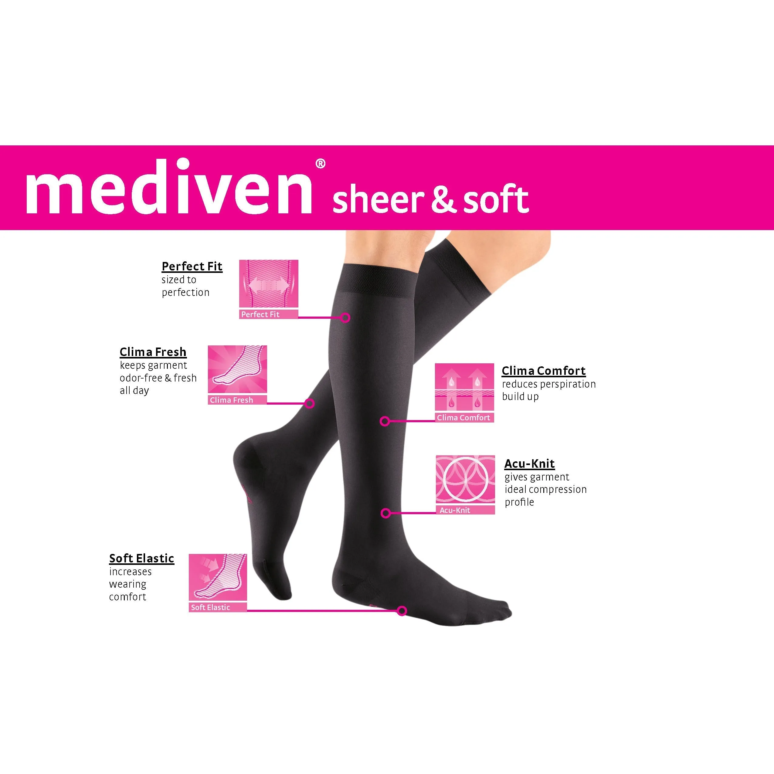 mediven sheer & soft 15-20 mmHg calf open toe standard