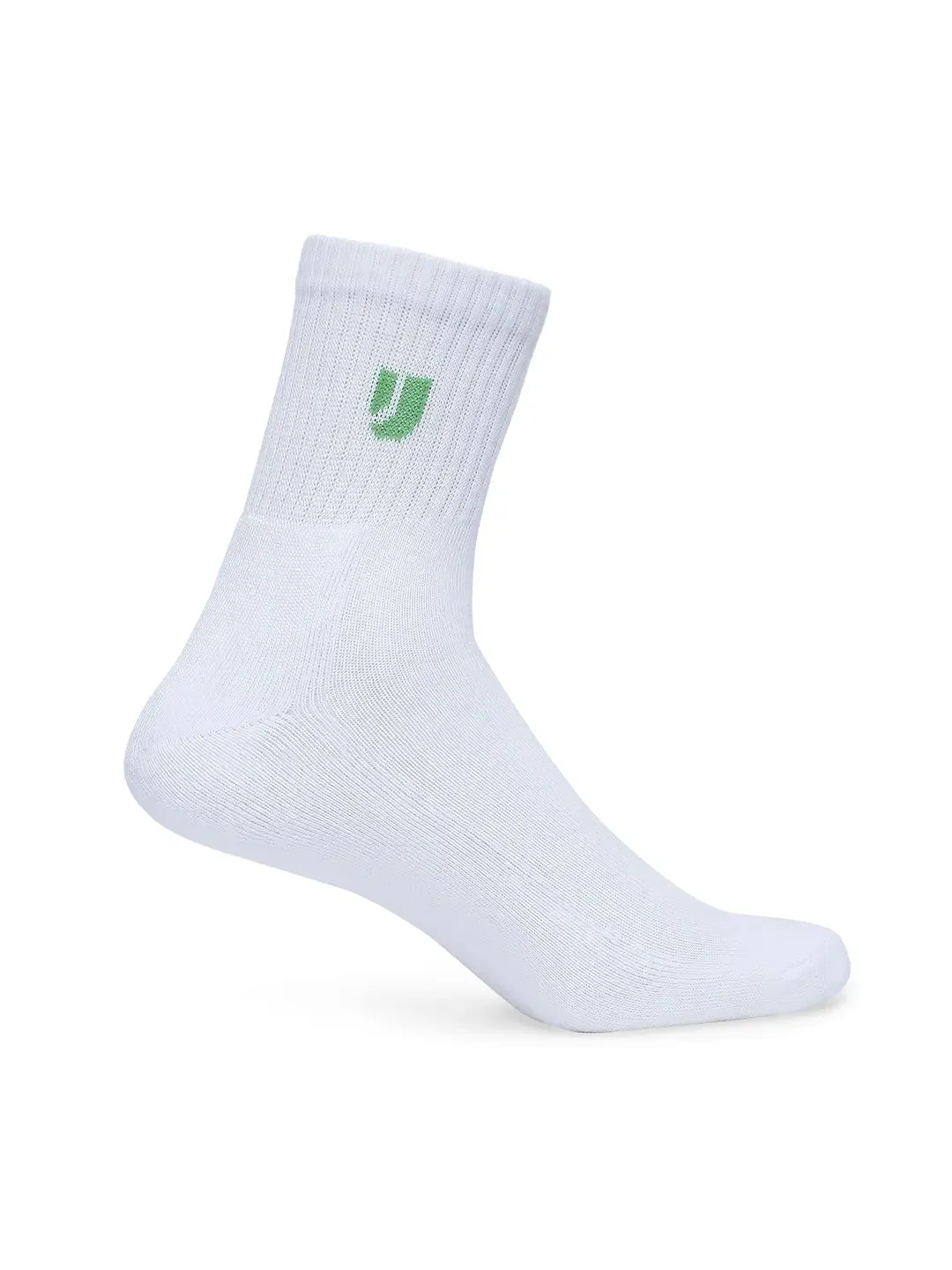 Men White & Anthra Melange Cotton Blend Ankle Length Socks - Pack Of 2 - Underjeans By Spykar