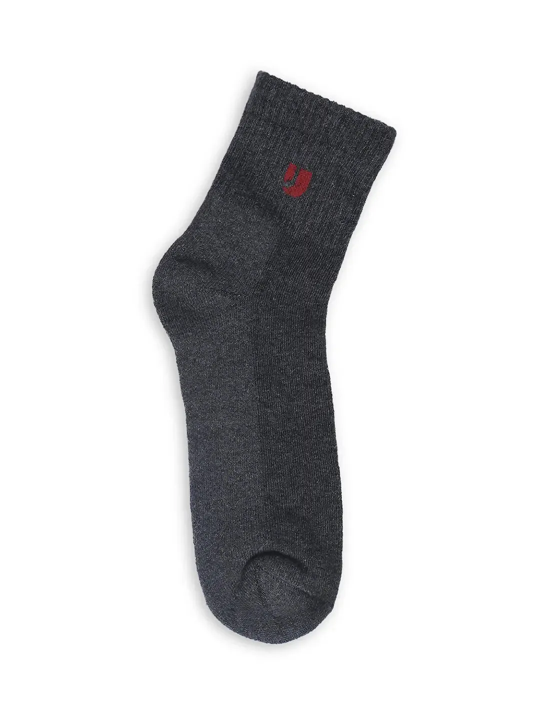 Men White & Anthra Melange Cotton Blend Ankle Length Socks - Pack Of 2 - Underjeans By Spykar