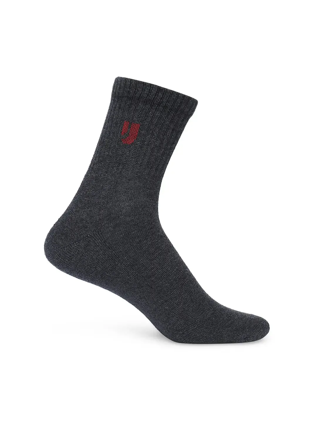 Men White & Anthra Melange Cotton Blend Ankle Length Socks - Pack Of 2 - Underjeans By Spykar