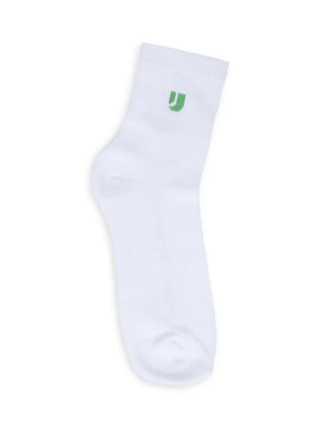 Men White & Anthra Melange Cotton Blend Ankle Length Socks - Pack Of 2 - Underjeans By Spykar