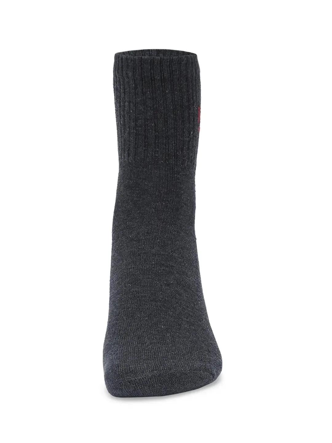 Men White & Anthra Melange Cotton Blend Ankle Length Socks - Pack Of 2 - Underjeans By Spykar