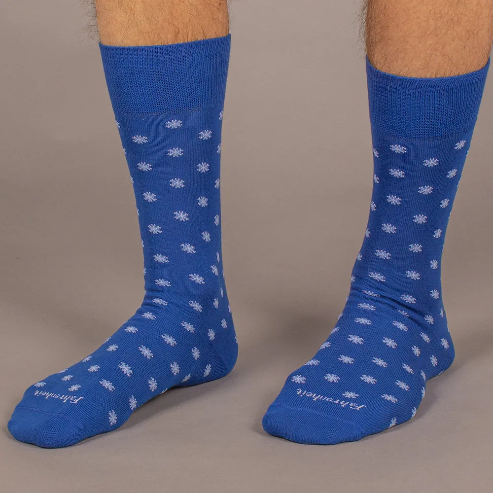 Men's Sock | Snowflake Blue/White