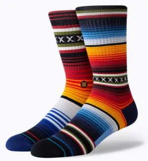 Men's Stance Curren Stripe Crew Sock -Red -Medium
