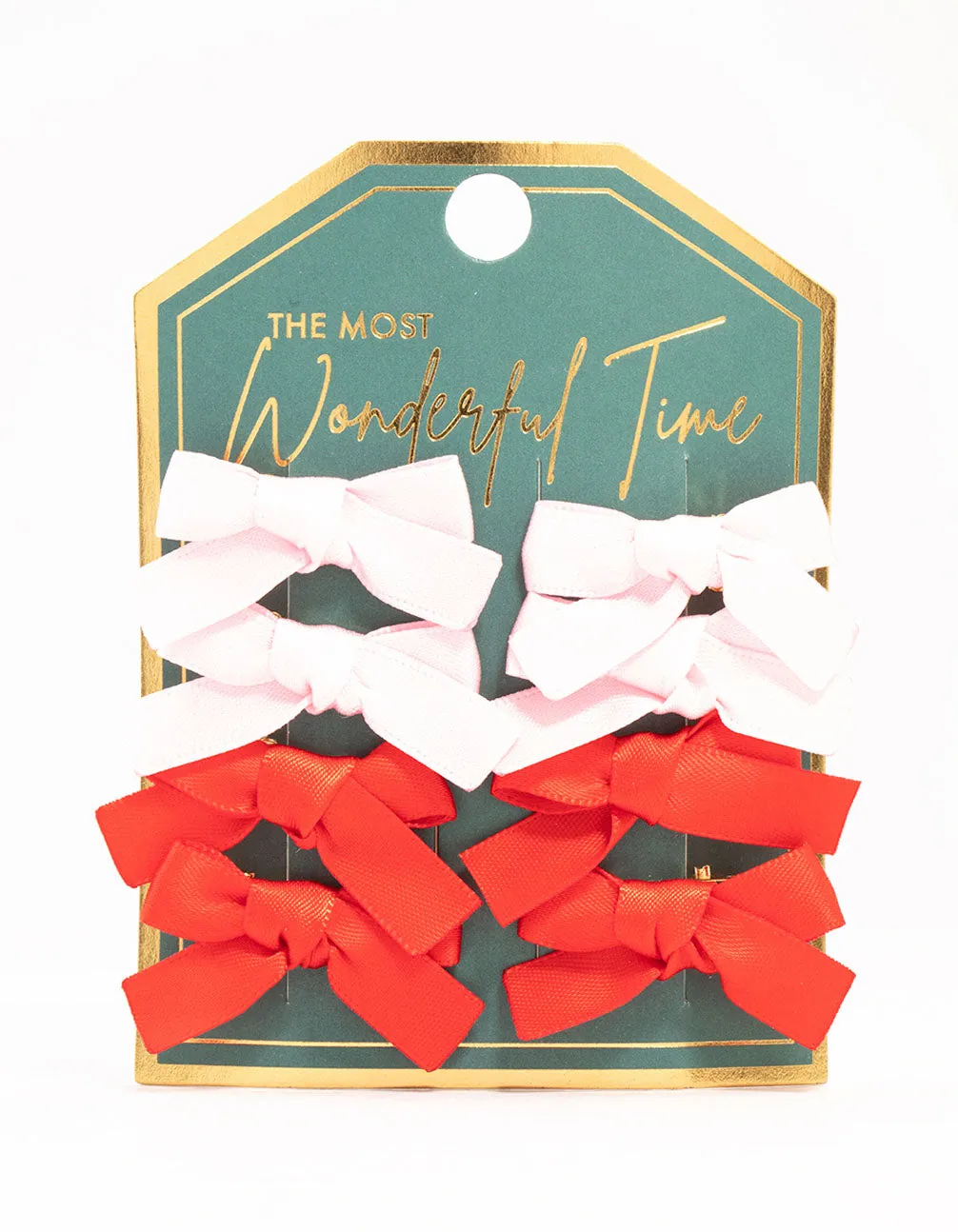 Mini Red & Pink Bow Clips 8-Pack