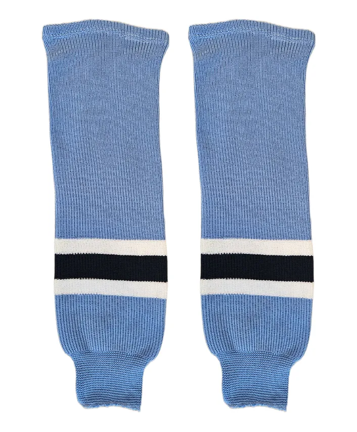 Modelline 1975-76 Pittsburgh Penguins Away Sky Blue Knit Ice Hockey Socks