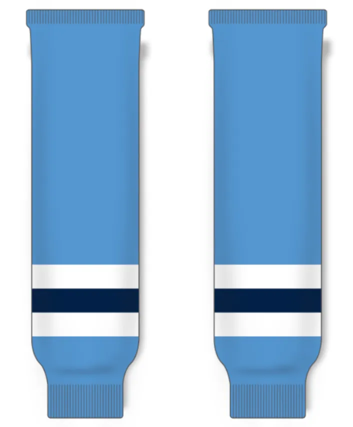 Modelline 1975-76 Pittsburgh Penguins Away Sky Blue Knit Ice Hockey Socks