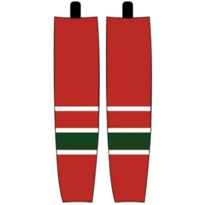 Modelline 1980s New Jersey Devils Away Red Sublimated Mesh Ice Hockey Socks