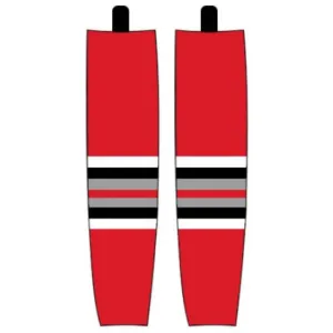 Modelline Ohio State Buckeyes Away Red Sublimated Mesh Ice Hockey Socks