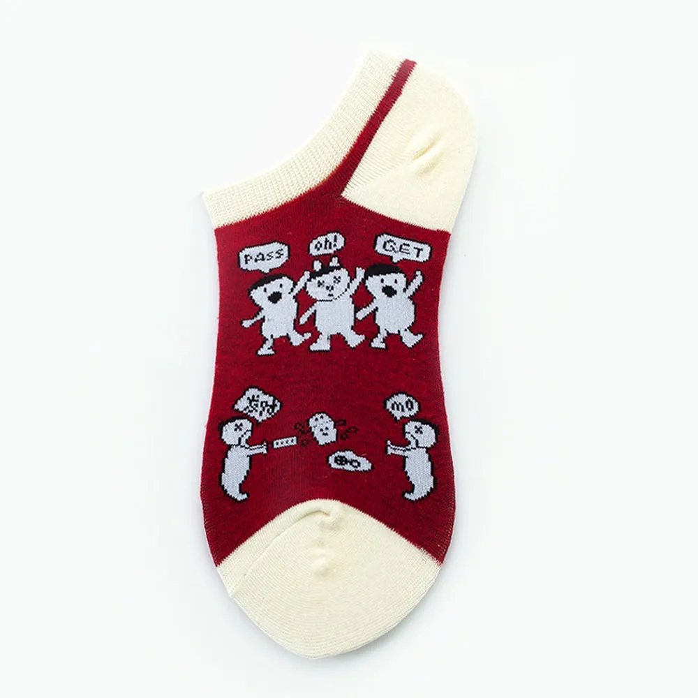 Mox Low Cut Fun Socks Cartoon for Women