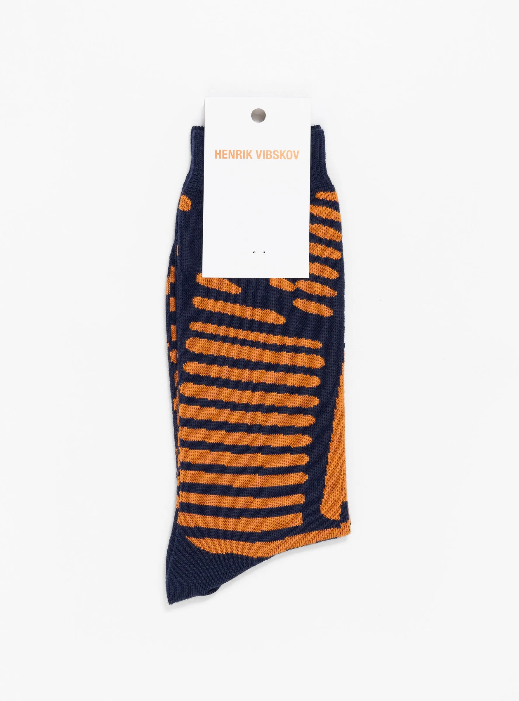 Murph Socks Blue Pumpkin Stripe