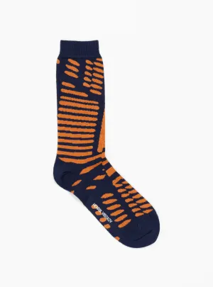 Murph Socks Blue Pumpkin Stripe