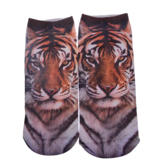 New 3D Printed Cotton Skeleton socks Bone short Women socks Terror novelty socks Animal cat Cute funny Low Cut Ankle Socks men