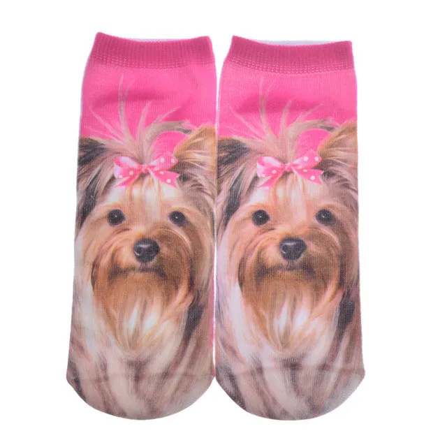 New 3D Printed Cotton Skeleton socks Bone short Women socks Terror novelty socks Animal cat Cute funny Low Cut Ankle Socks men