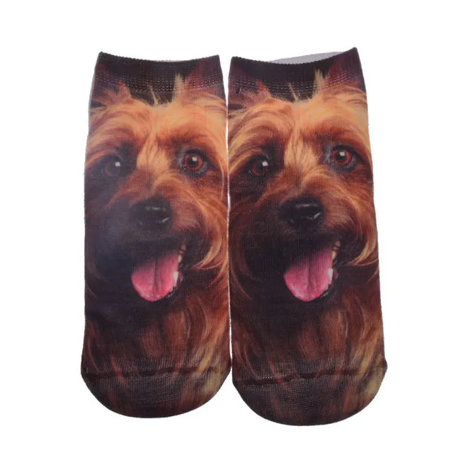 New 3D Printed Cotton Skeleton socks Bone short Women socks Terror novelty socks Animal cat Cute funny Low Cut Ankle Socks men