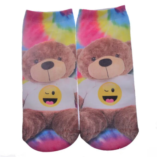 New 3D Printed Cotton Skeleton socks Bone short Women socks Terror novelty socks Animal cat Cute funny Low Cut Ankle Socks men