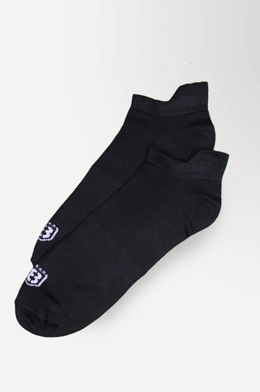 Nylon Low Ankle Socks With Rubber Grip Set - Black