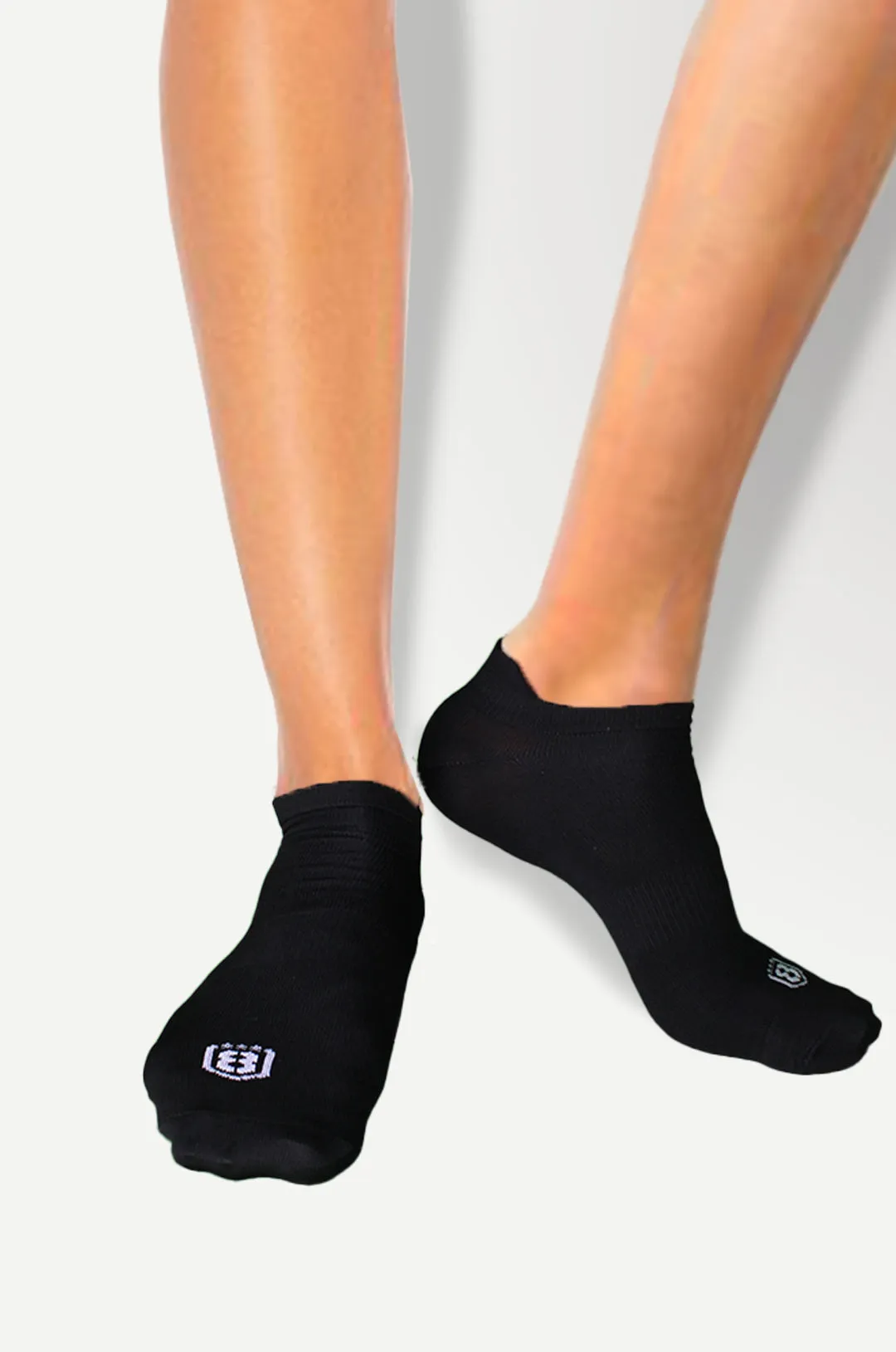 Nylon Low Ankle Socks With Rubber Grip Set - Black