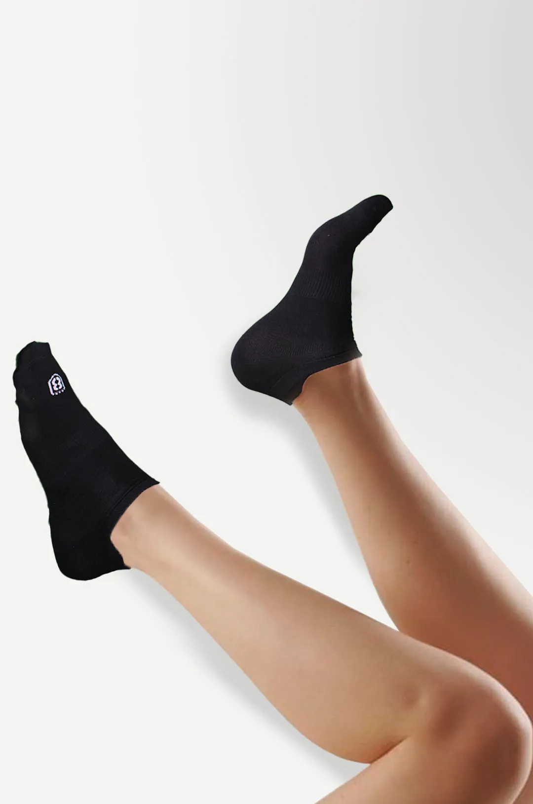 Nylon Low Ankle Socks With Rubber Grip Set - Black