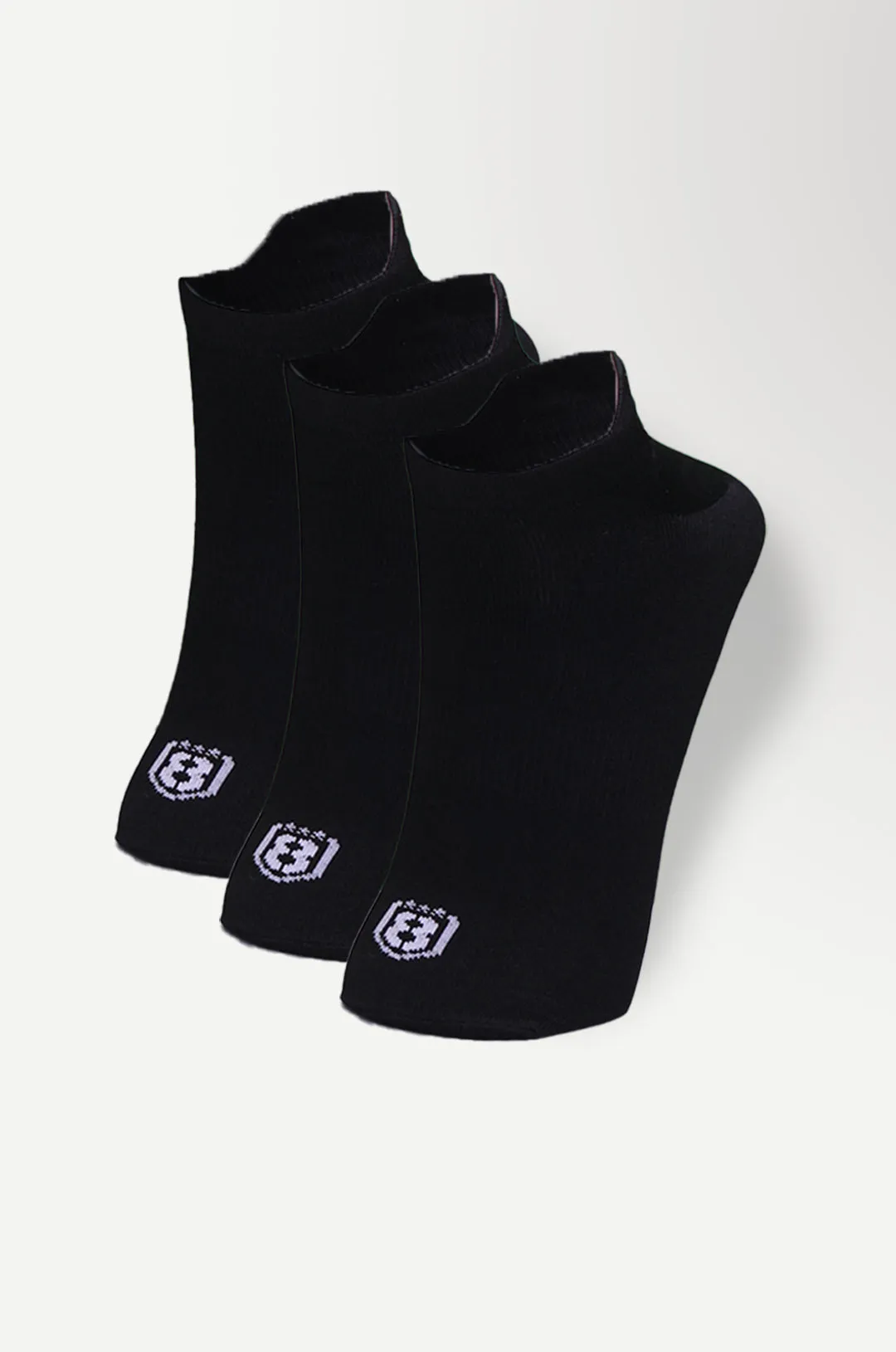 Nylon Low Ankle Socks With Rubber Grip Set - Black