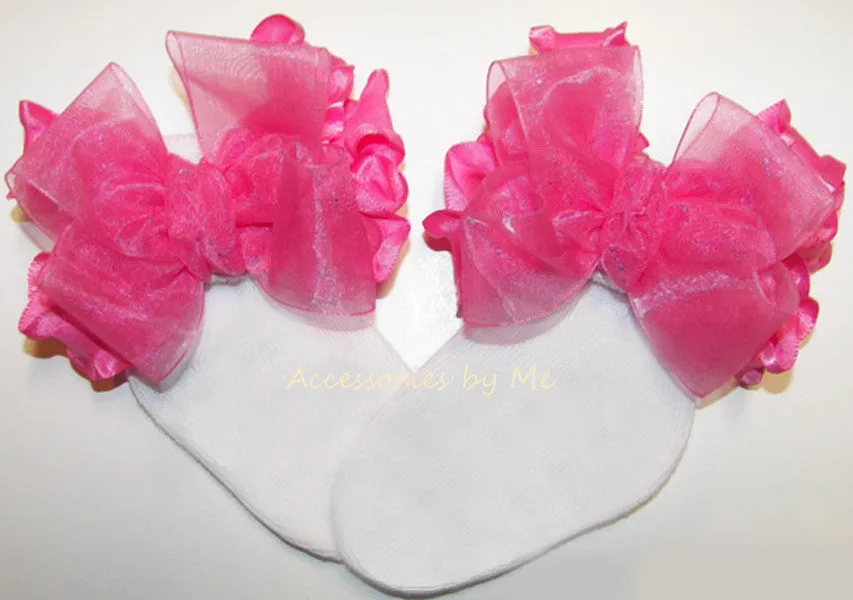 Organza Ruffle Bow Socks