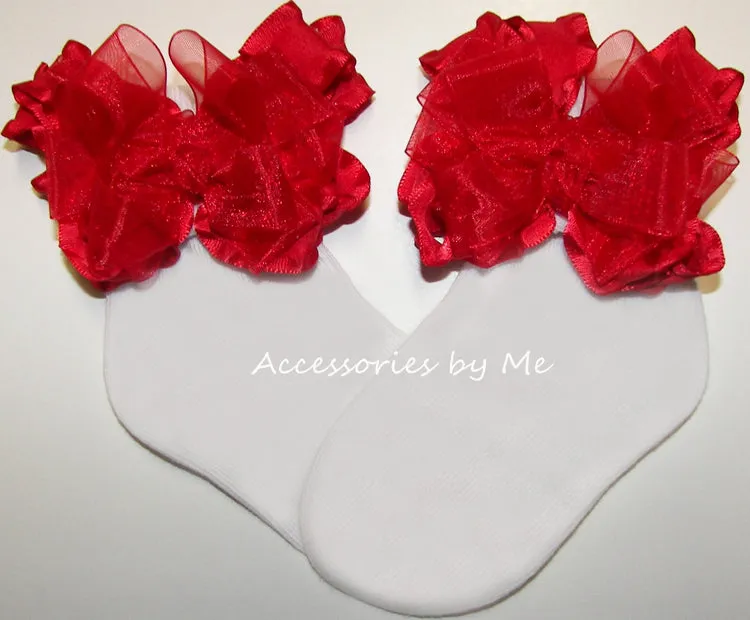 Organza Ruffle Bow Socks