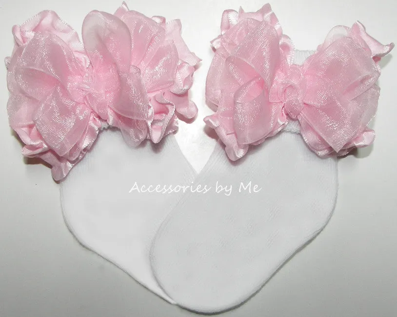 Organza Ruffle Bow Socks