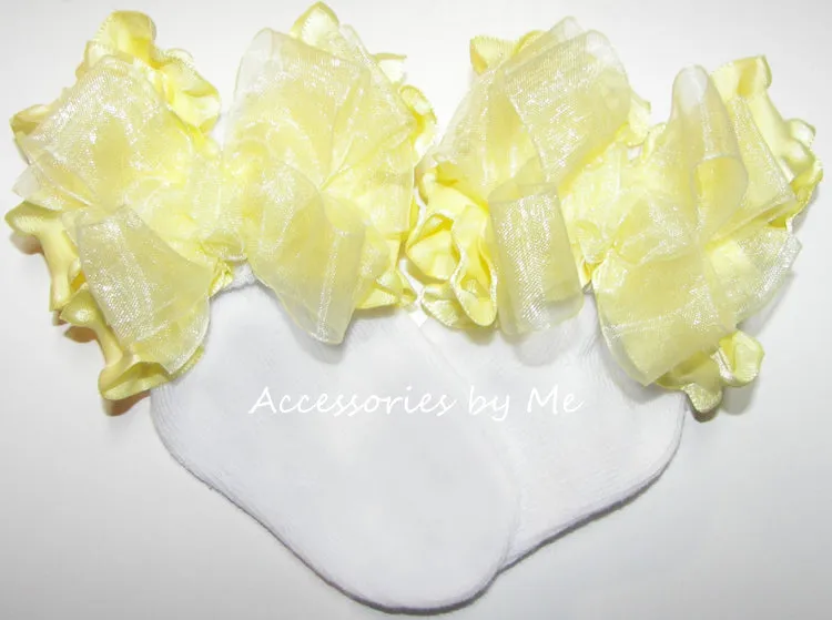 Organza Ruffle Bow Socks
