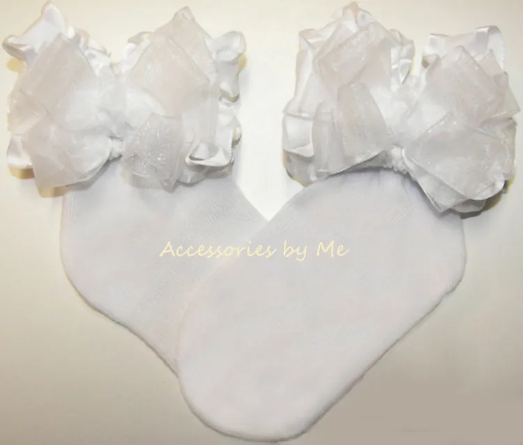Organza Ruffle Bow Socks