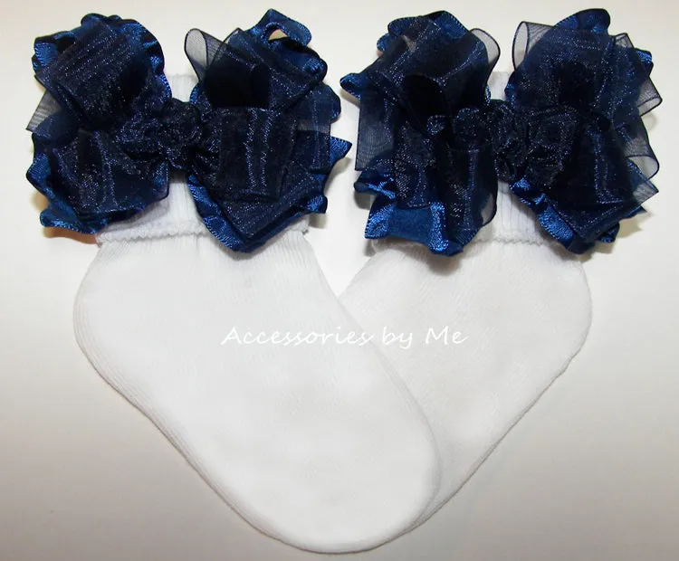 Organza Ruffle Bow Socks