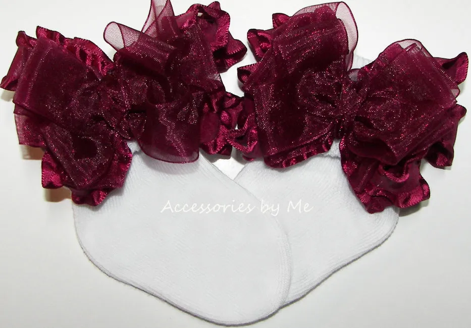 Organza Ruffle Bow Socks