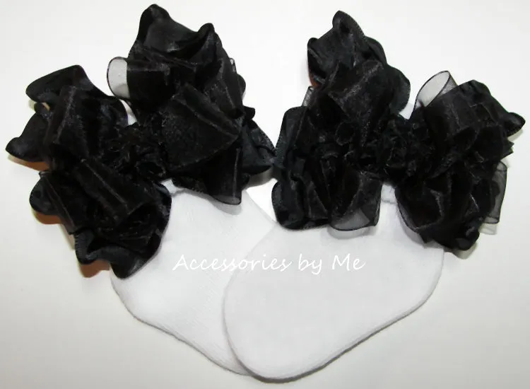 Organza Ruffle Bow Socks