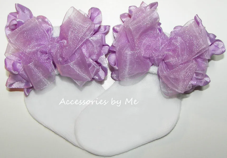 Organza Ruffle Bow Socks