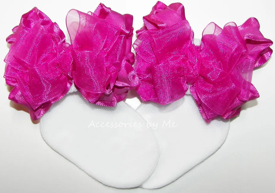 Organza Ruffle Bow Socks