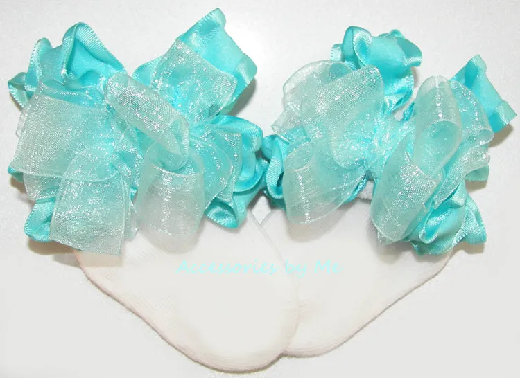 Organza Ruffle Bow Socks