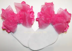 Organza Ruffle Bow Socks