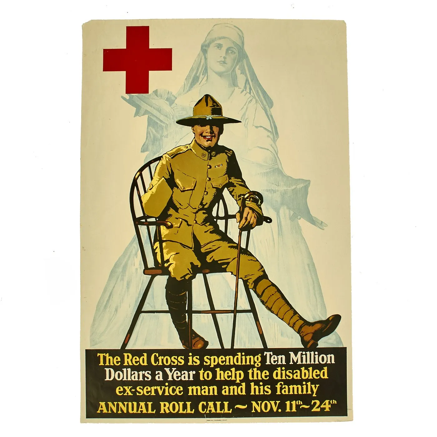 Original U.S. WWI Red Cross Fifth Roll Call Poster